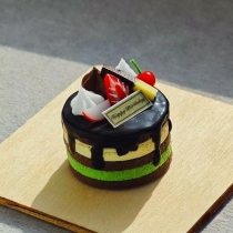 1pc Round Chocolate Cake Clay Food Keycaps Knob Keycap with Magnet for Hi75 Hi8 Mechanical Gaming Keyboard